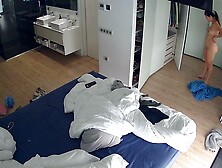 Fit Woman: Getting ready and a black thong