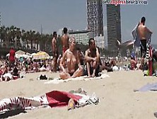 Sexy Busty Girl Topless On The Beach