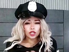 Beautiful babe with nice full lips is sucking her lovely dildo on cam