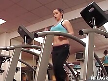 German Redhead Teen In Public Gym