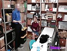 Horny Blonde Shoplifter Hammered On Desk