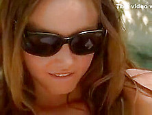 Fingering Herself By Pool Wearing Shades