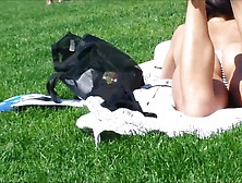 2 Hotties In Bikini In The Park