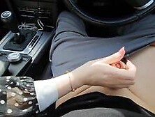 Handjob In A Car By Sexy Gf Leads To A Quick Public Cumshot