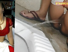 Sexy mature woman peeing