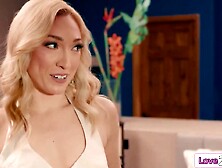 Bride maids Octavia Red Ivy Ireland and Karina Valentina all wanna become maid of honor. Golden-haired bride Lily Labeau will sel