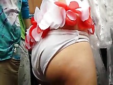 White Booty In Bikini Dancing Hard!!