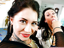 27 Yo Brunette Erica And 32 Yo Brunette Lara Latex Brunette