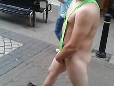 Guy's Dick Pop Out Of Mankini