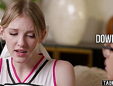 Tiny cheerleader teen fucks her virgin classmate who was very shy at first