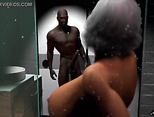 Elderly church lady gets drilled after a swimming lesson.