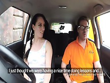 Driving Instructor Fucks Brunette In Car