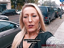 German Girl picks up girl for first time lesbian sex at EroCom Date in Public