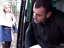 Blonde Doesnt Understand Stranger Inside Van And Come In Where Banged! Rough