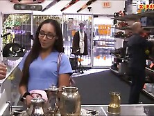 Desperate Babe Pawns Teapot And Her Pussy For Cash