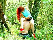 Steamy outdoor lovemaking with hot couple Marcus Acier in the woods