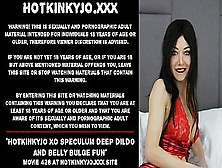 Hotkinkyjo Xo Speculum,  Gape,  Deep Dildo And Belly Bulge Fun