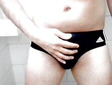 Toilet Adidas Speedo Jerk Off And Cum Gay Bi Boy