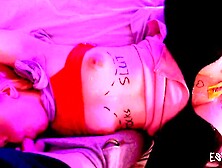 Bound up gf having fun after party.  She is a free use anal hoe