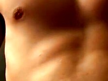 Straight jock amateur with a hairy cock solo masturbates