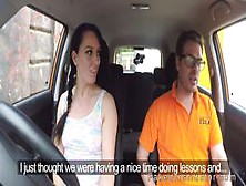 Driving Instructor Fucks Brunette In Car