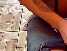 ex-gf inside stockings handgob classmate under the table on lesson