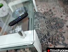 Steamy StepDad Threesome Tattooed Teen Leia Rae Takes Big Cock