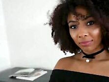 Curly Ebony Cutie Works My Hard Cock On Sex Tape