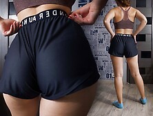 Pawg Milf Teasing Her Ass In Sports Under Armor Shorts