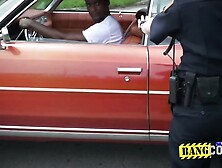 Tattoed officer gets nailed in all fours over the floor