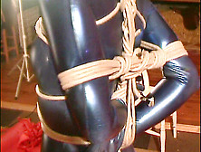 Bleu Catsuit And Ball Ball-Gagged