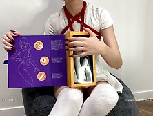 Schoolgirl Unboxing New Vibrator And Try It Until Orgasm