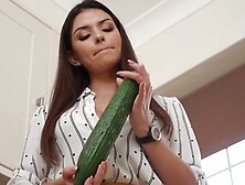 Kr1St4L W3Bb - Big Titted Babe Stuffing Herself With A Cucumber