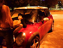 I fuck Sissi on the hood of the car in the middle of the road