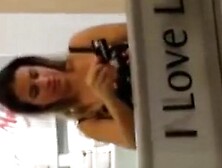 Shop worker nice cleavage