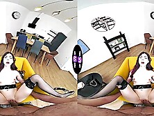 Brunette Luna Lynx rides a big cock in reverse cowgirl pose