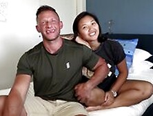 Ripped Dilf Heath Hooks Up With A Thick Asian Teen For His First Porn!