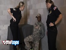 Naughty Trio Of Horny Female Officers Are Exploiting A Rock Hard Marine