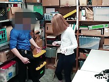 Redhead Teen Gets Arrested and Fucked For Stealing