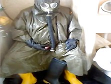 Cock Play In Rubber Before And After Pissing.