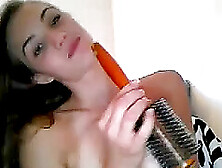 Horny Girl Masturbating And Sucking Dildos On Webcam