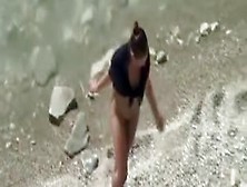 Nudist Woman Spied In Rocky Beach