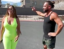 Latina Milf Goes For Walk - Blowjob