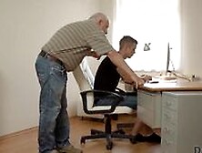 Daddy4K.  Old Man Has Sex With Sons Girlfriend While Guy Is Repairing His Computer