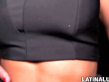 Teasing Up Close - Petite Latina Babe Teases Stripteuse & Rides Big Dick POV