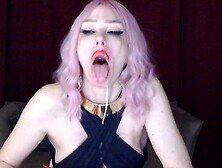 Dirty face.  Pink hair and sloppy blowjob with long red nails.  Open month very close 7min en ru