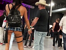 Tail Buttplug In Public With Husband By Her Side