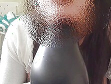 Perverted stepdad gives his stepdaughter an ass expander and asks her to use it on a hot video call