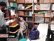 Straight Step Father Saves His Step Son From A Mall Cop By Sucking His Monster Cock