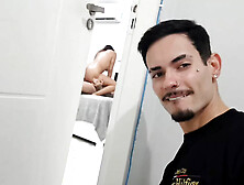 My husband's friend came home,  caught us having sex in the bedroom and then sat me hidden while the cuckold was in the shower.